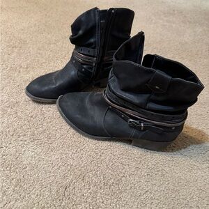 Black Ankle Boots with Straps